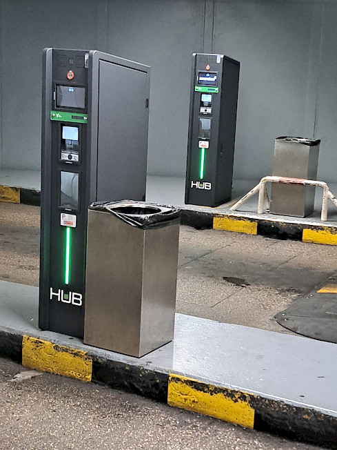 EXIT LANE OF THE CAR PARK