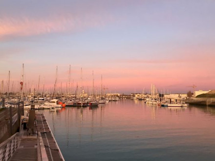 beautiful sunset at port of Gulf of Morbihan