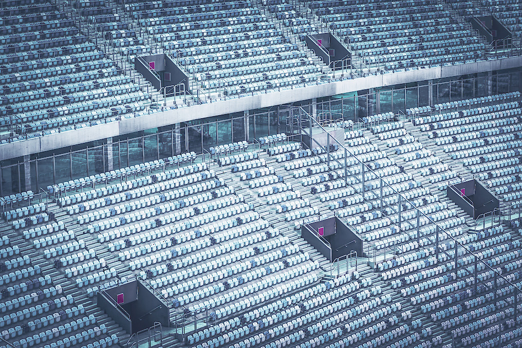 Empty soccer football stadium