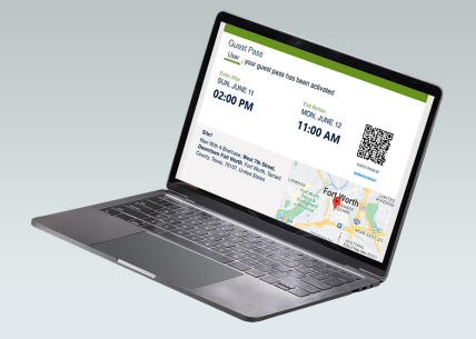 laptop with J4H guest pass received via email